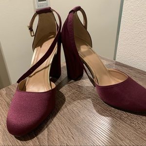 Purple satin heels - women’s 7.5
